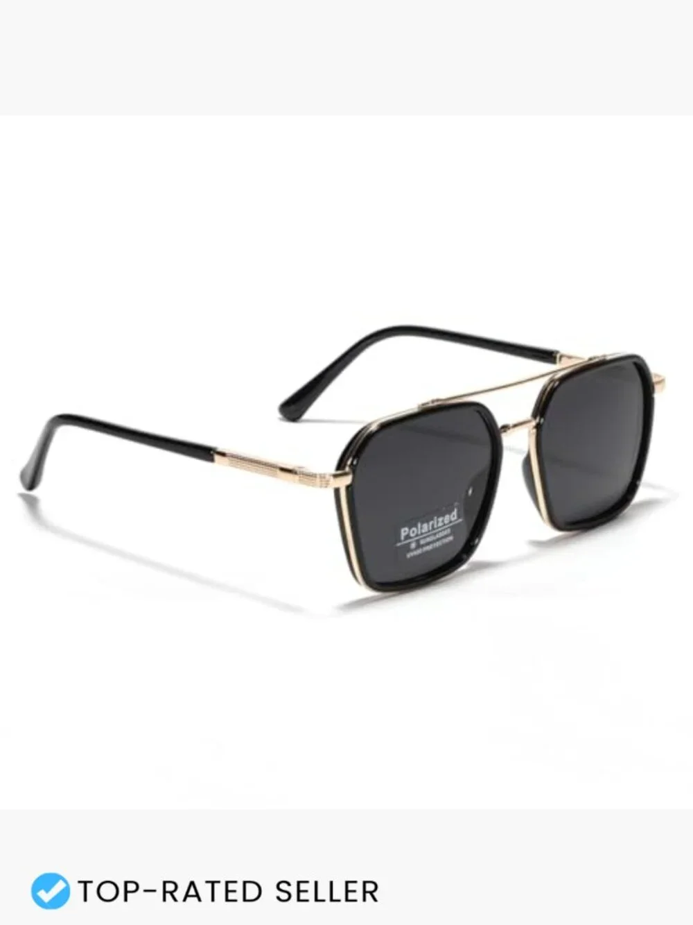 Square Frame Sunglasses Tr90 Double Bridge Polarized TAC Lens Retro Unisex